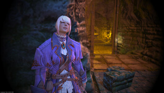 Temple appears exhausted, leaning against a wall of the Deepcroft.